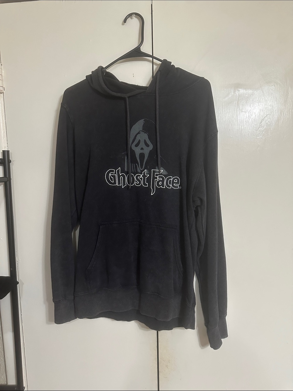 Ghost Face Graphic Black Crewneck Hoodie - Unbranded